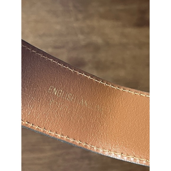 Vintage Belt-real Pigskin Leather-emeral Green Gold Tone, Hippie Chic Academia - Picture 4 of 5